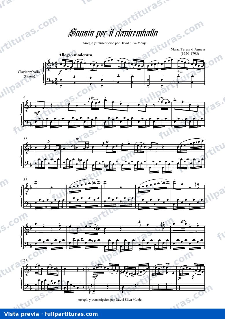 Sonata per il clavicembalo — preview