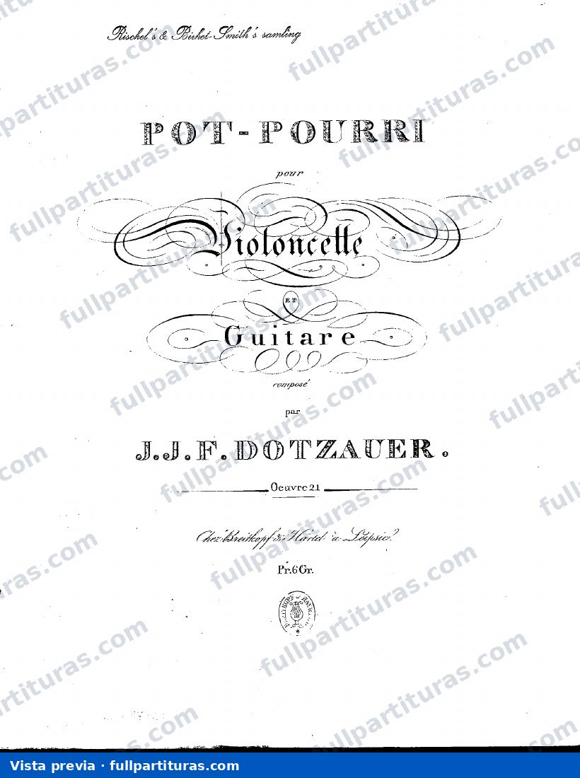 Pot pourri Op. 21 para Violoncello y Guitarra — preview