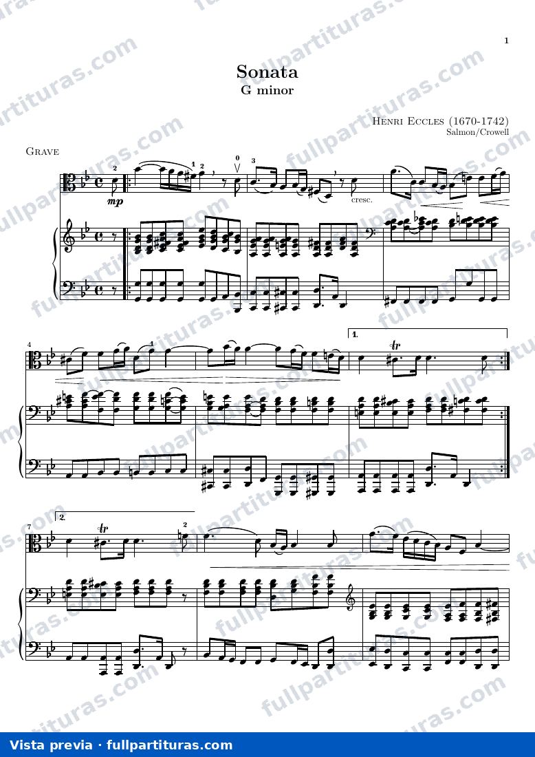 Sonata en G m para Viola y Piano — preview