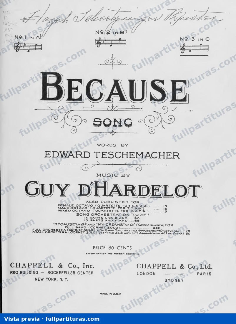 Guy D'Hardelot: Because — preview