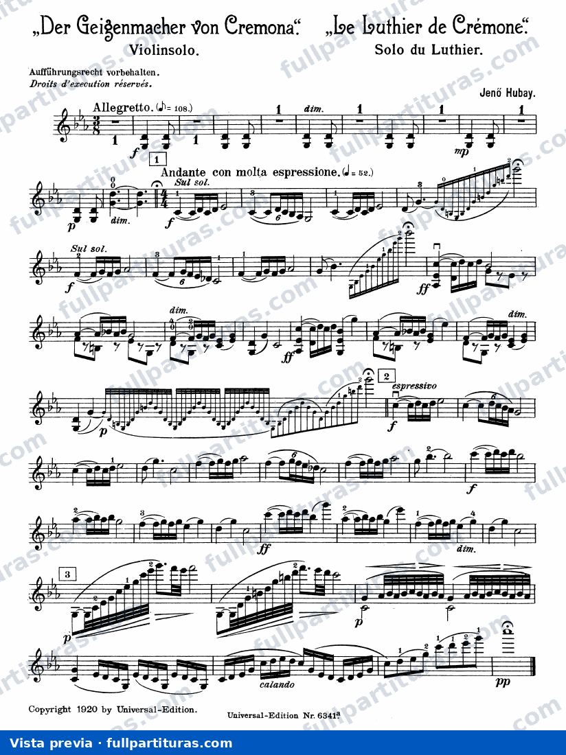 Hoffmeister, Franz Anton: Arreglo para violín — preview