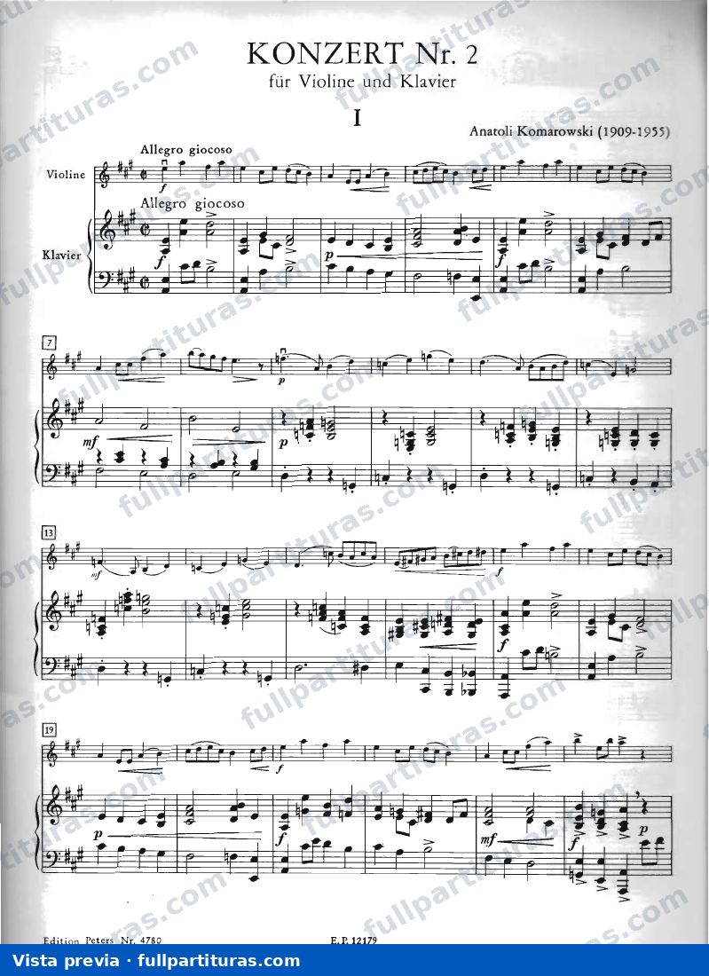 Concierto nº2 para violín y piano — preview