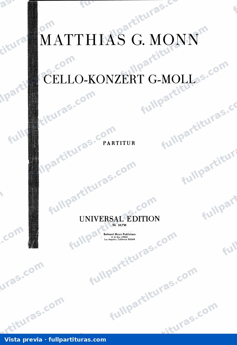 Monn: Concierto para Cello en G minor — preview