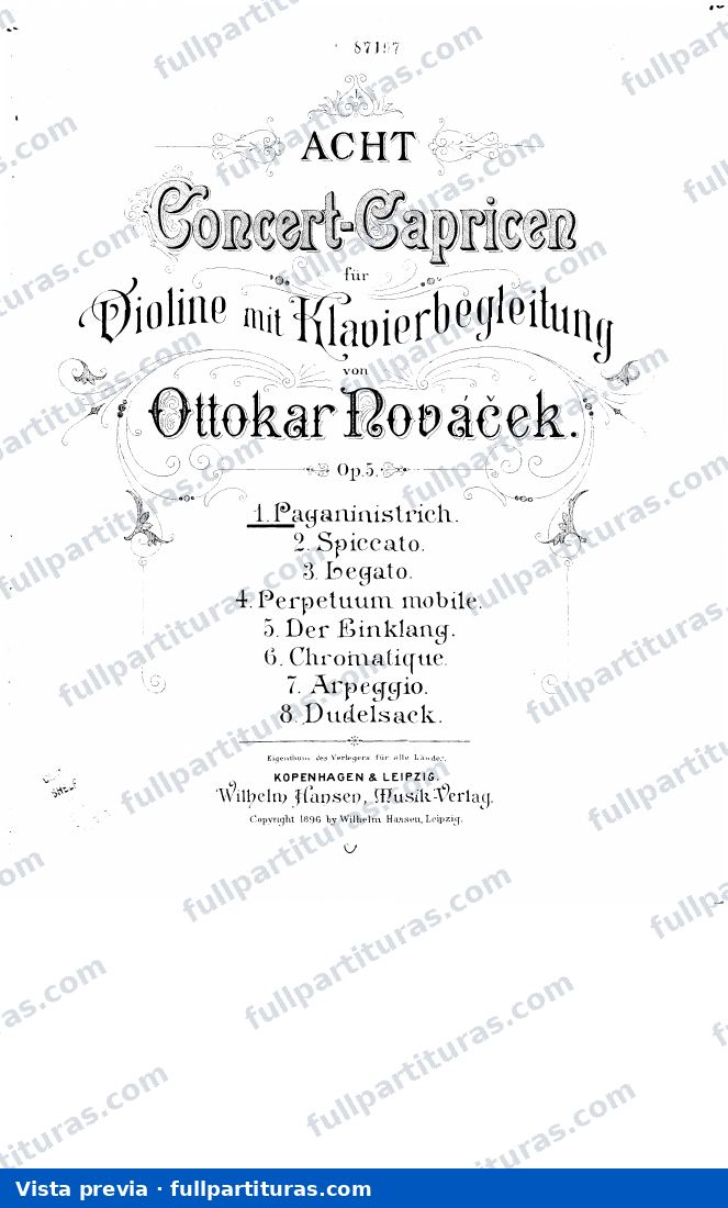 Conciertos Caprices para Violin y Piano Op. 5 Parte I — preview