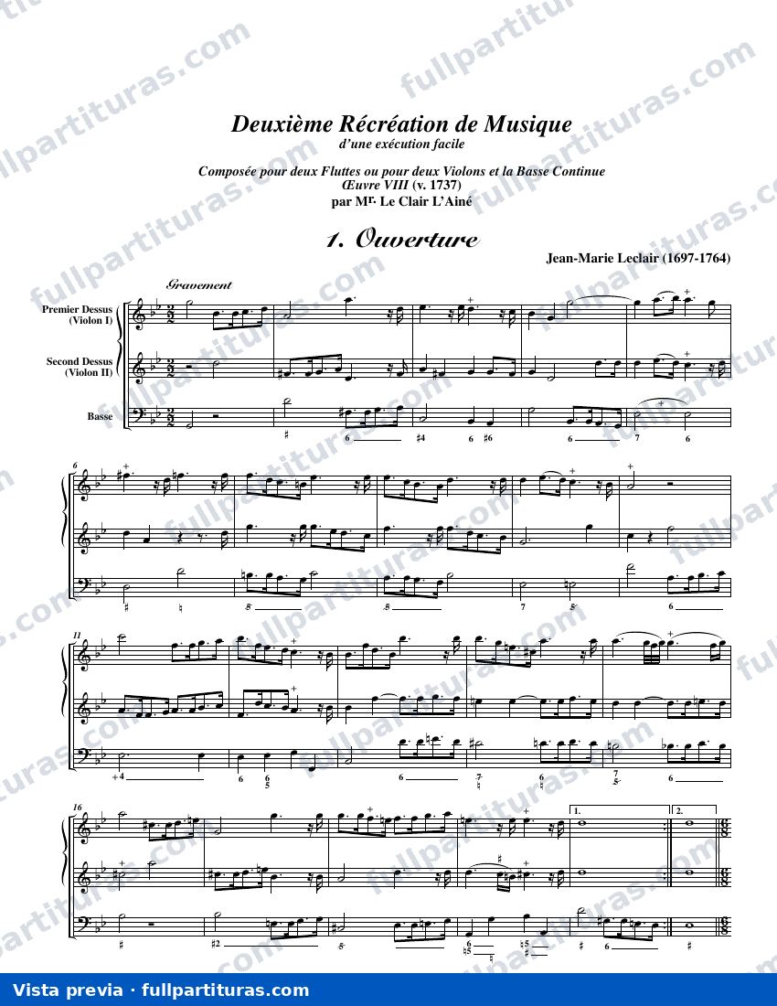 Deuxième Récréation de Musique: 1 Ouverture — preview