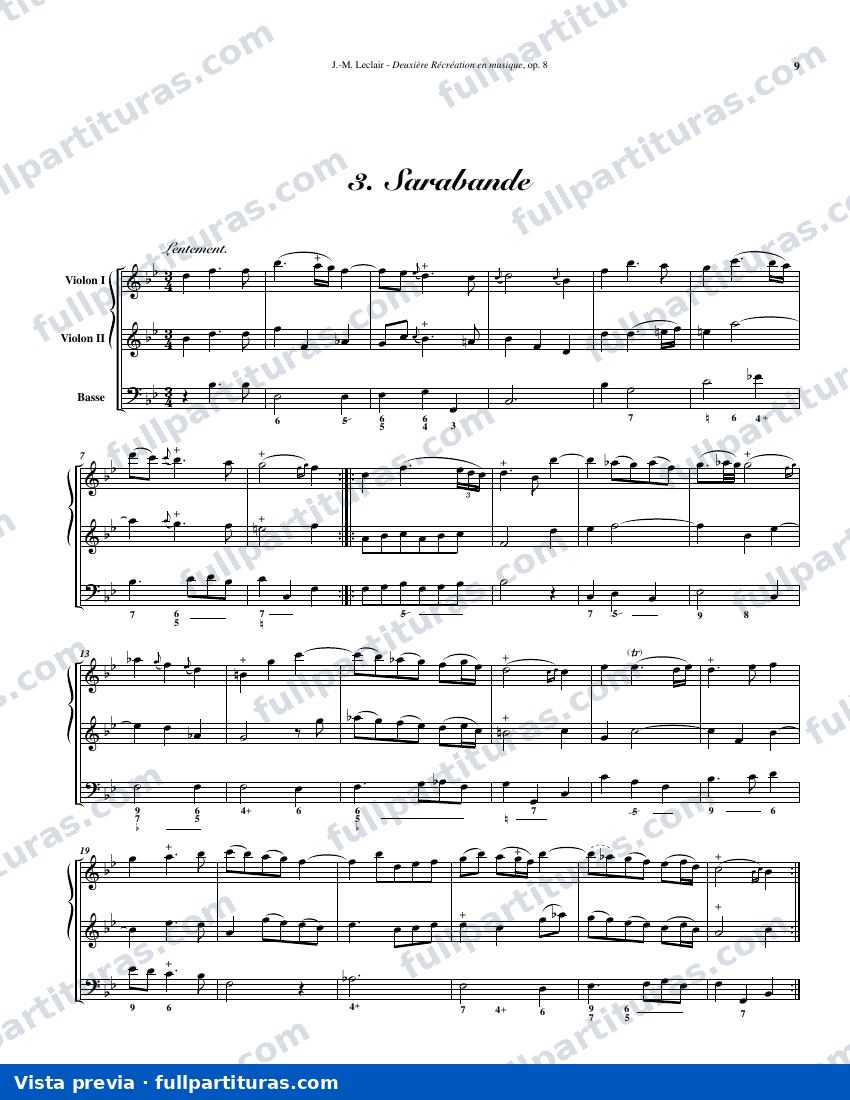 Deuxième Récréation de Musique: 3 Sarabande — preview