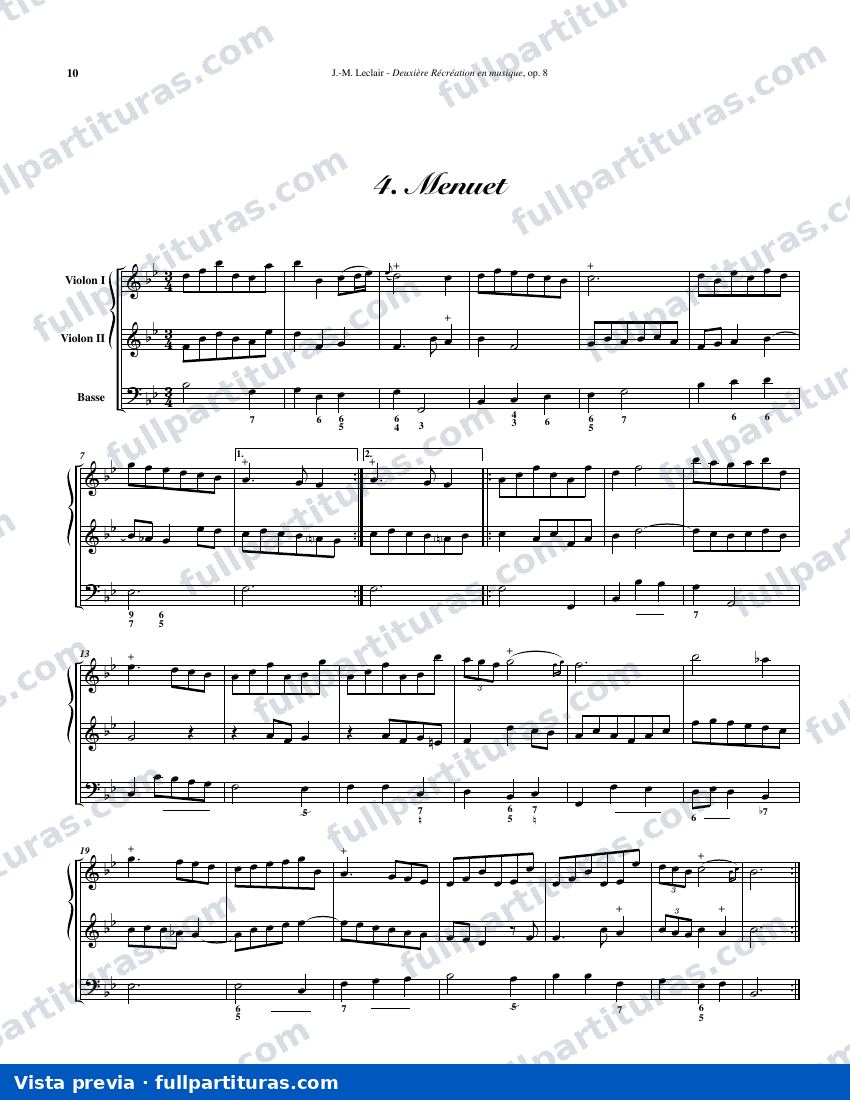 Deuxième Récréation de Musique: 4 Menuet — preview