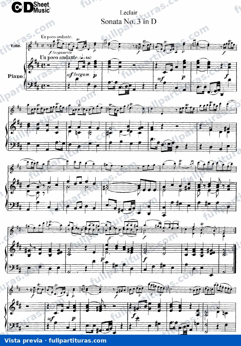 Deuxième Récréation de Musique: Sonata nº 3 en D mayor — preview