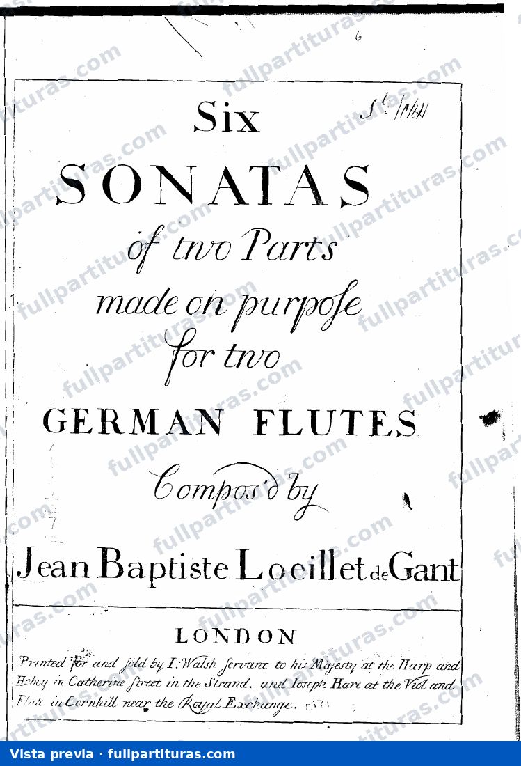 6 Sonatas for 2 Flutes, Op.5 — preview