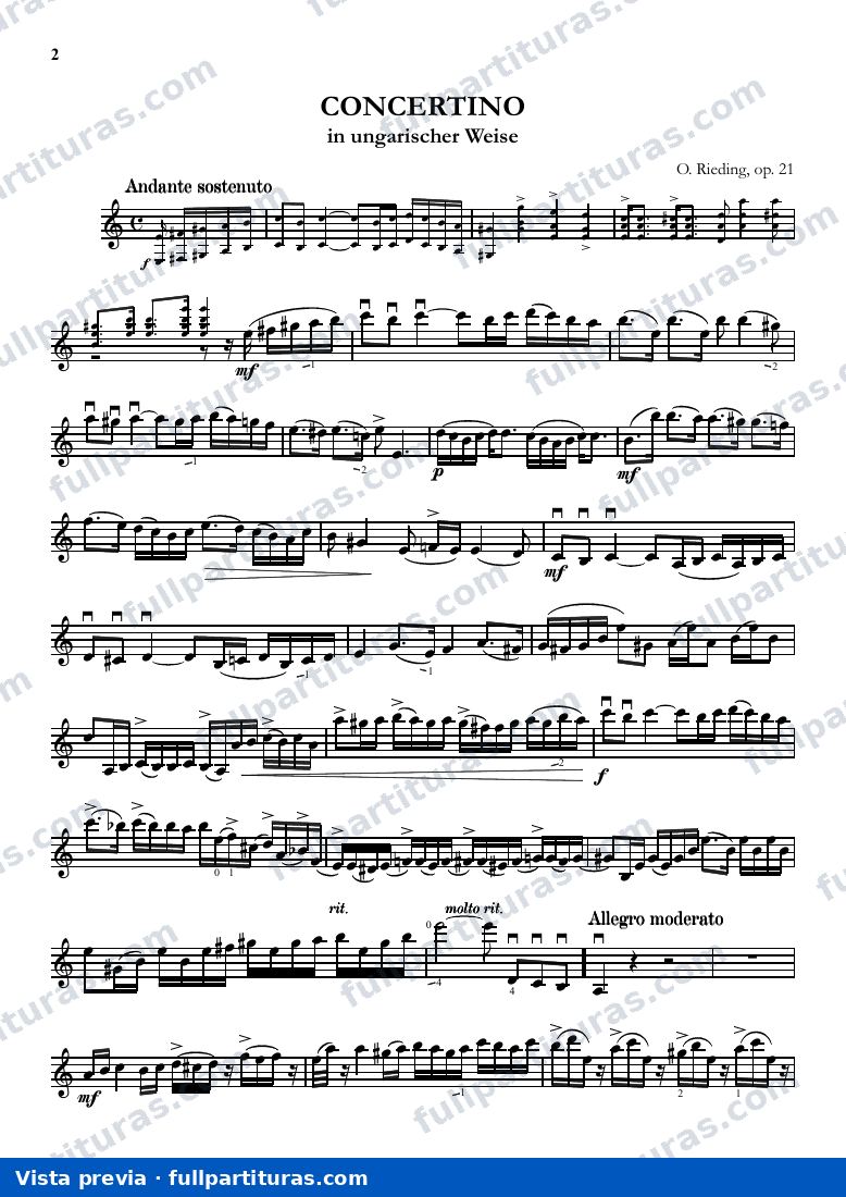 Concertino para violín y piano op. 21 — preview
