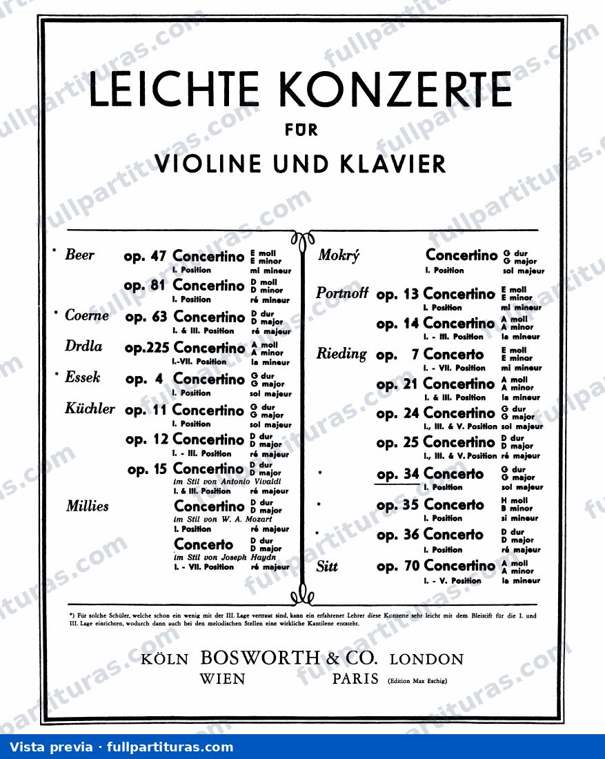 Concierto para violín en G Op. 34 — preview