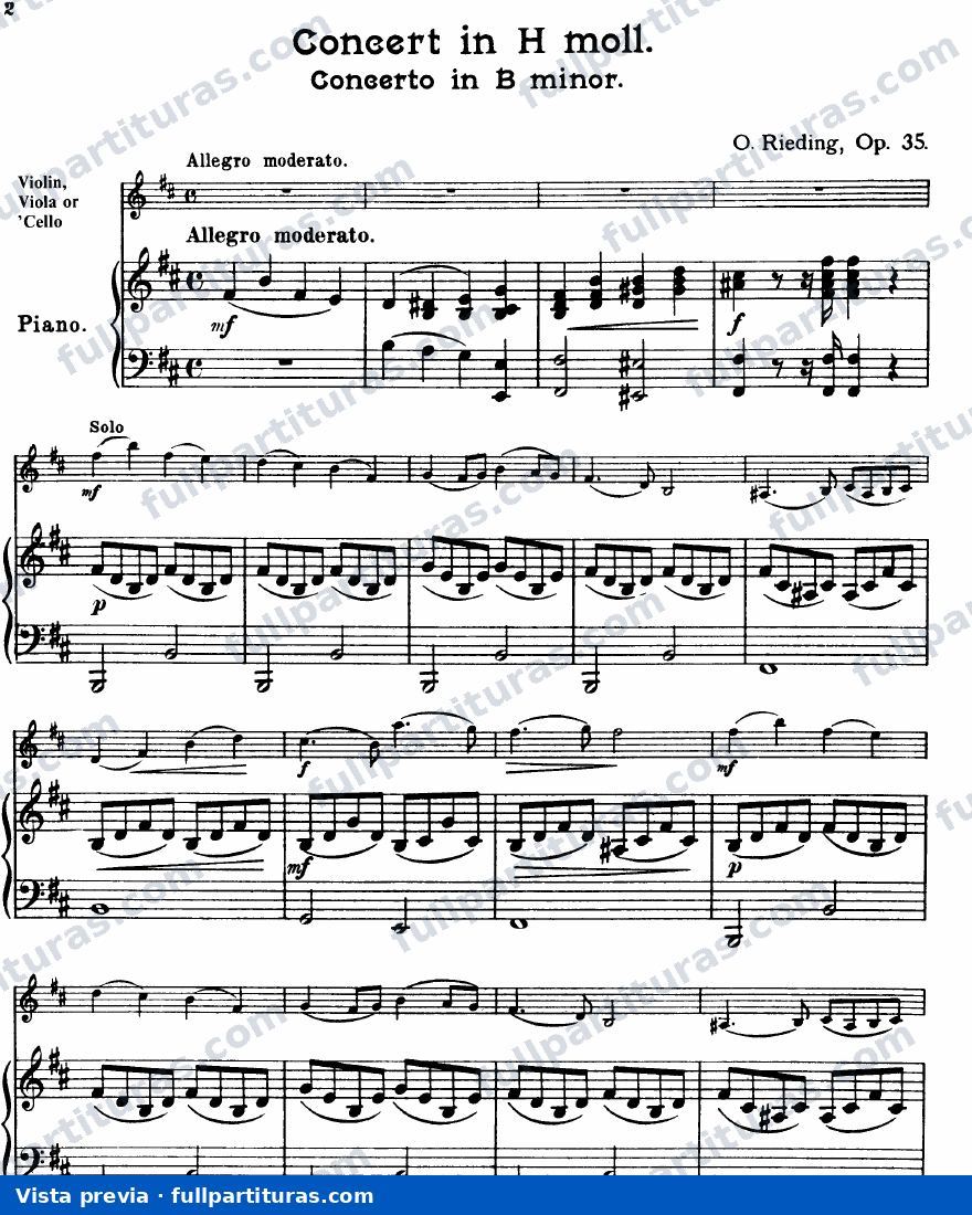 Concierto para violín en sib Op. 35 — preview
