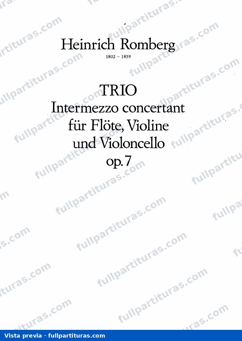 Intermezzo Concertante Op. 7 para Flauta, Violín y Violoncello — preview