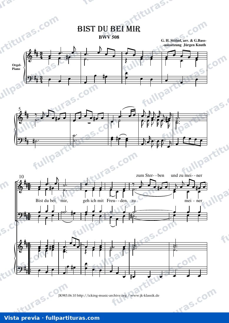 Bist du bei mir - Dúo y piano — preview