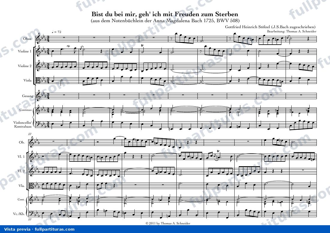 Bist du bei mir - Orquesta — preview