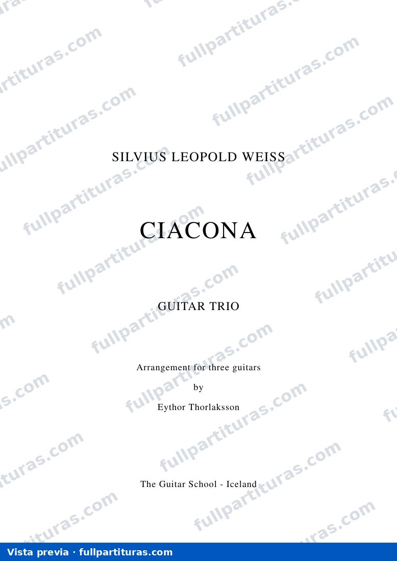 Ciacona para trio de guitarras — preview