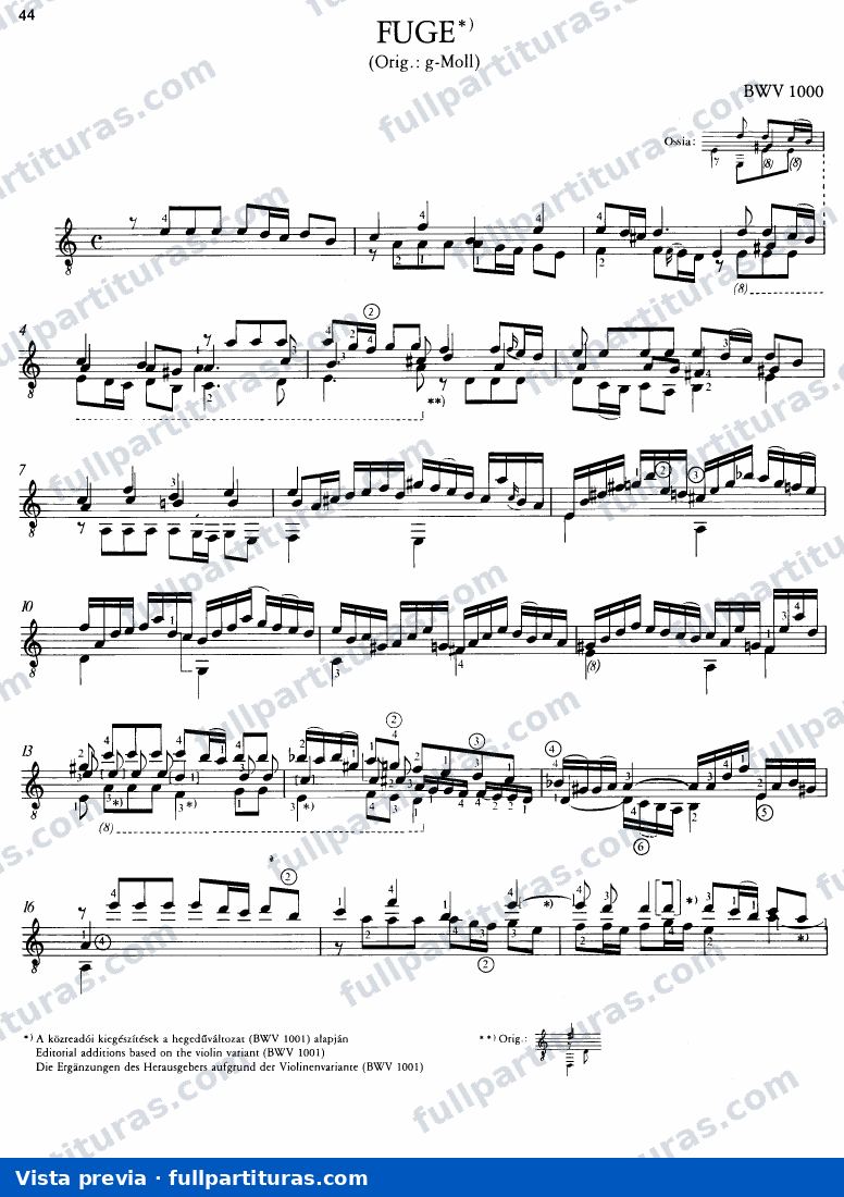 Fuga BWV 1000 — preview