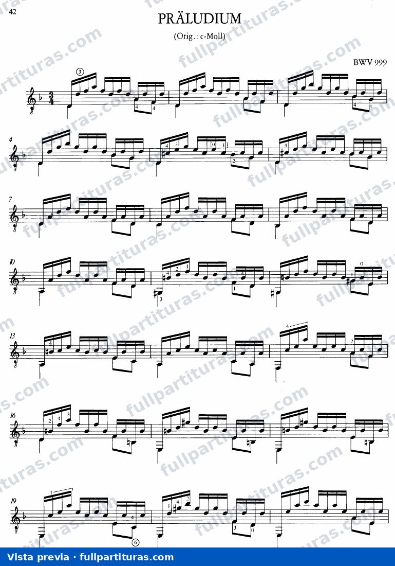 Preludio BWV 999 — preview