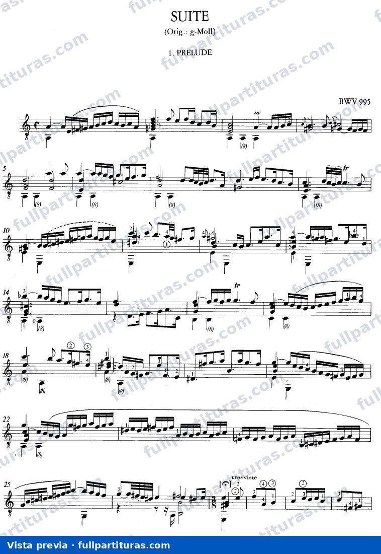 Lute Suite No. 3, BWV 995 — preview