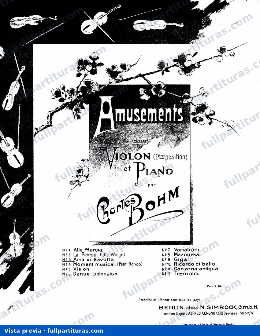 Amusements: parte del violín — vista previa