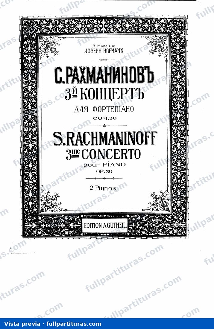 Piano Concerto No.3, Op.30 (versión para dos pianos) — preview