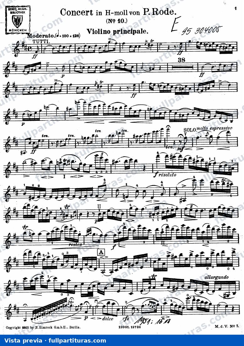 Parte del violín — vista previa