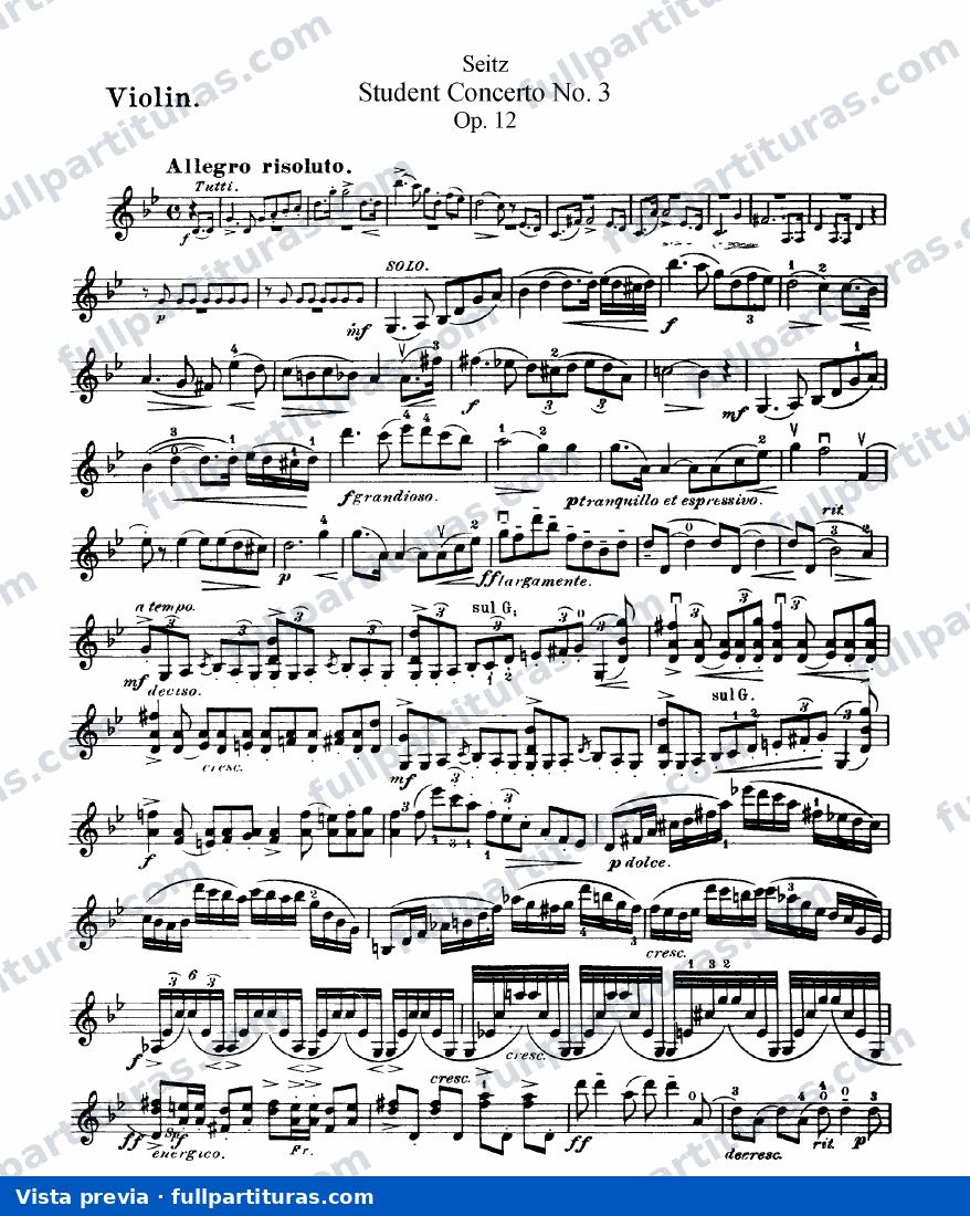 Student Concerto No.3, Op.12 (parte del violín) — preview