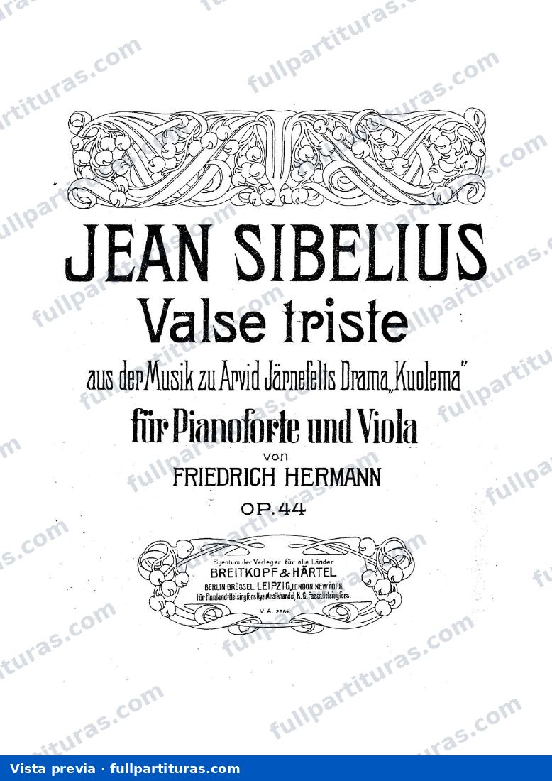 Vals Triste Op. 44 — vista previa