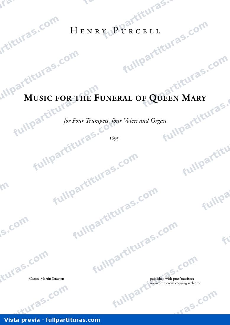 Music for the Funeral of Queen Mary, Z.860 — vista previa