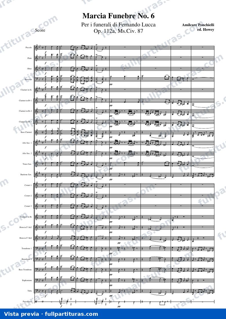 Marcia Fúnebre No. 6, Op. 112a — vista previa