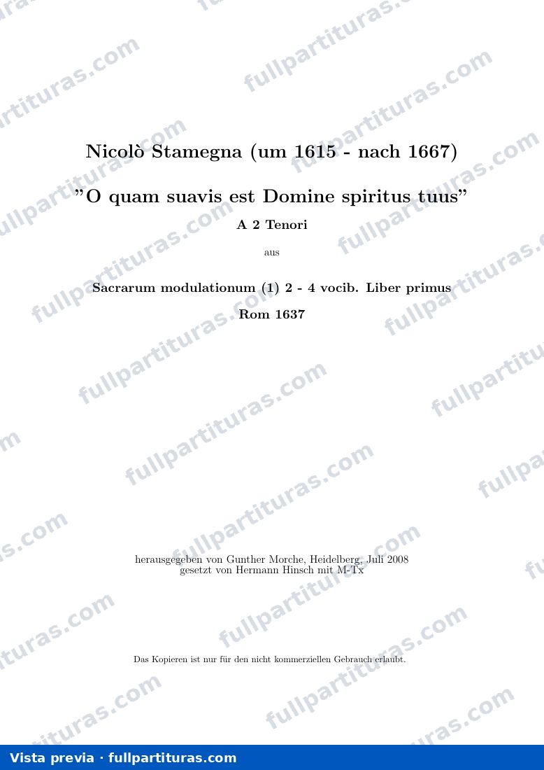 O quam suavis est Domine spiritus tuus — preview