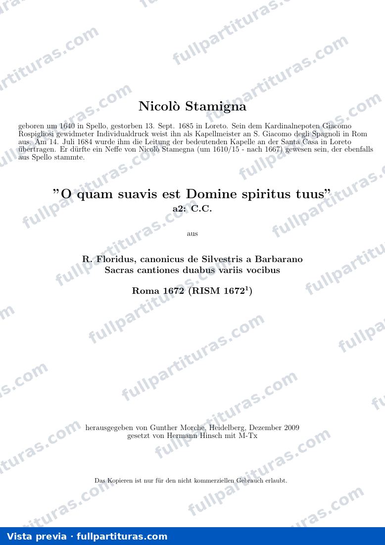 O quam suavis est Domine spiritus tuus — preview