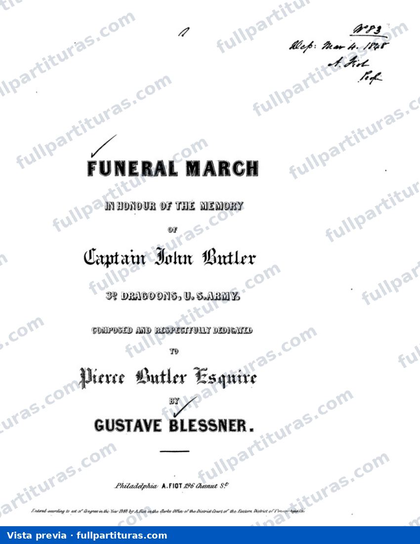 Funeral March in Memory of Captain John Butler — vista previa