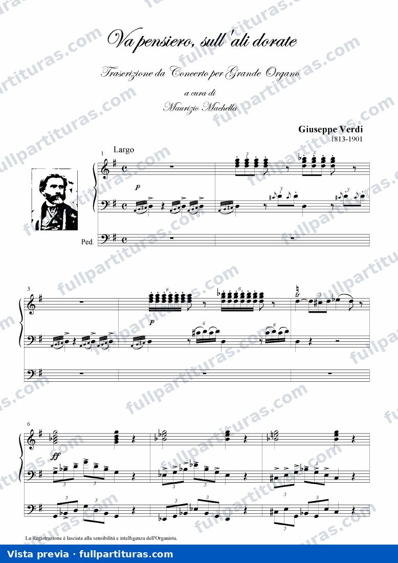 Va, pensiero (Transcripción para órgano) — preview