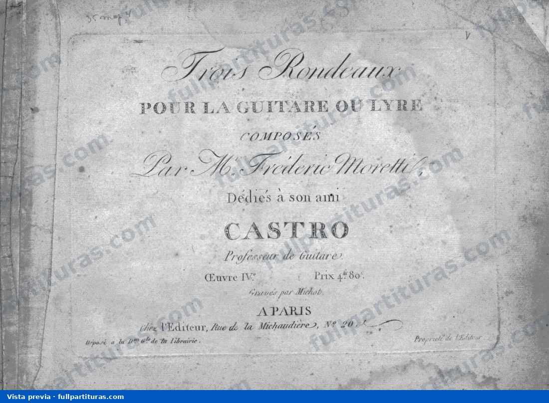 Trois rondeaux pour la guitare ou lyre, Op. 4 — preview