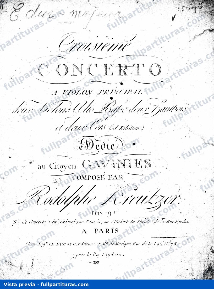 Troisième concerto à violon principal — preview