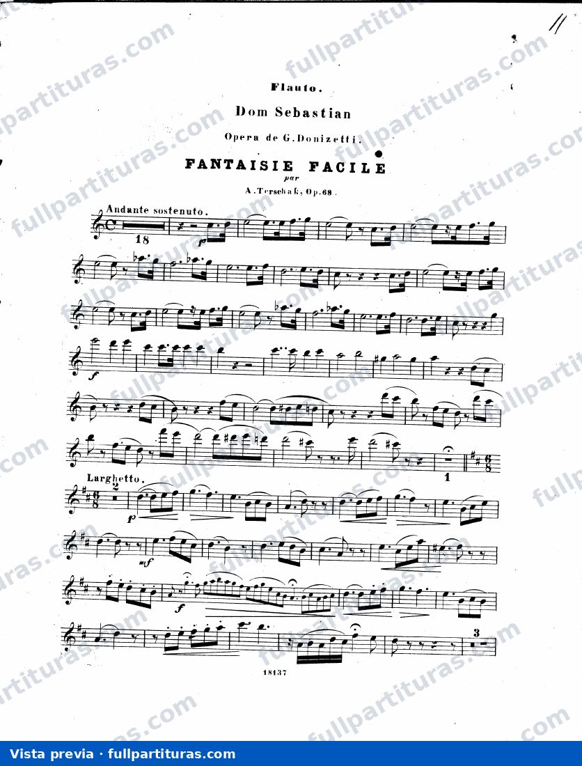 Dom Sébastien (Fantasía para flauta y piano, Op. 68) — preview