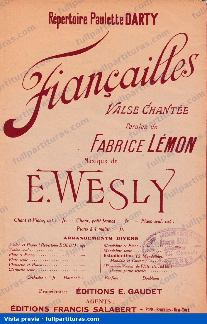 Gesangsstimme Fiançailles — preview