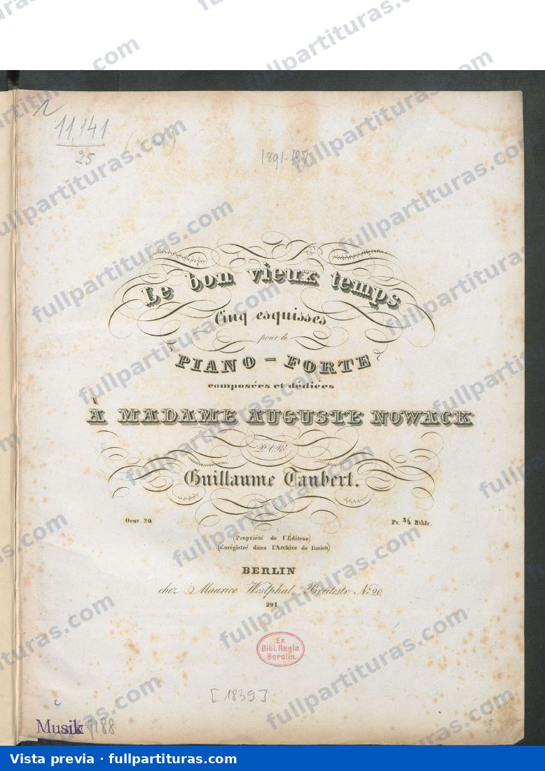 Le bon vieux temps, Op. 39 — preview