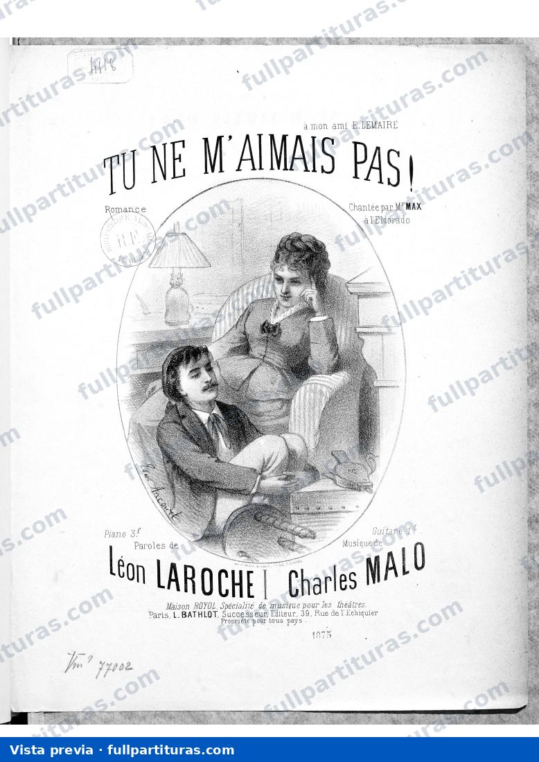 Tu ne m'aimais pas — preview