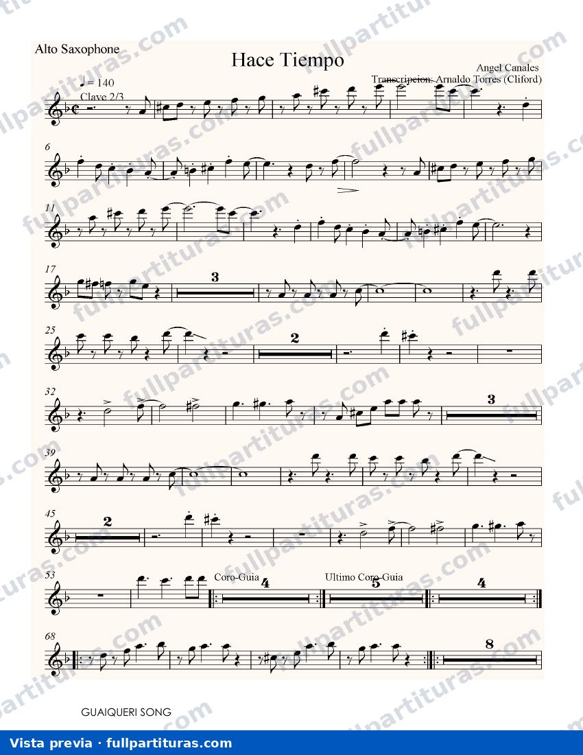 Ángel Canales — Hace tiempo | Partitura Gratis PDF