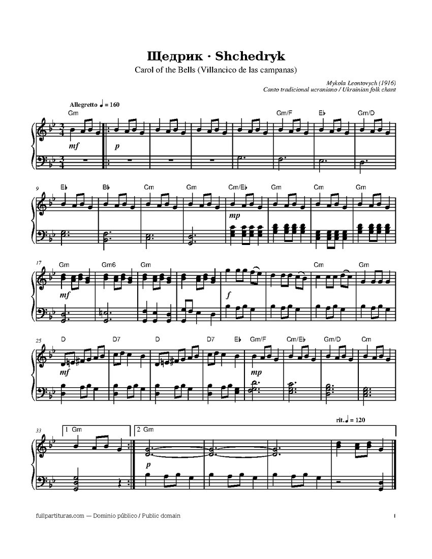 Carol of the Bells (Villancico de las campanas) — vista previa