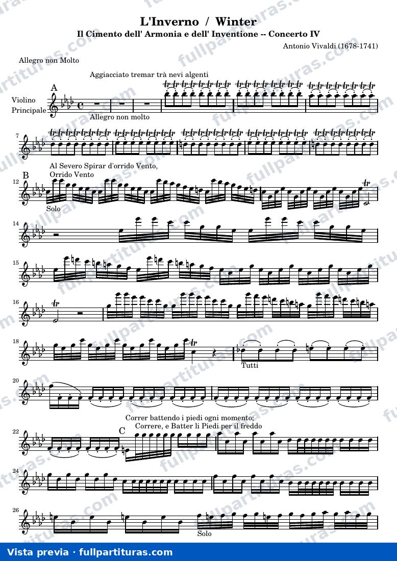 L'Inverno / Winter — Violín solista — anteprima