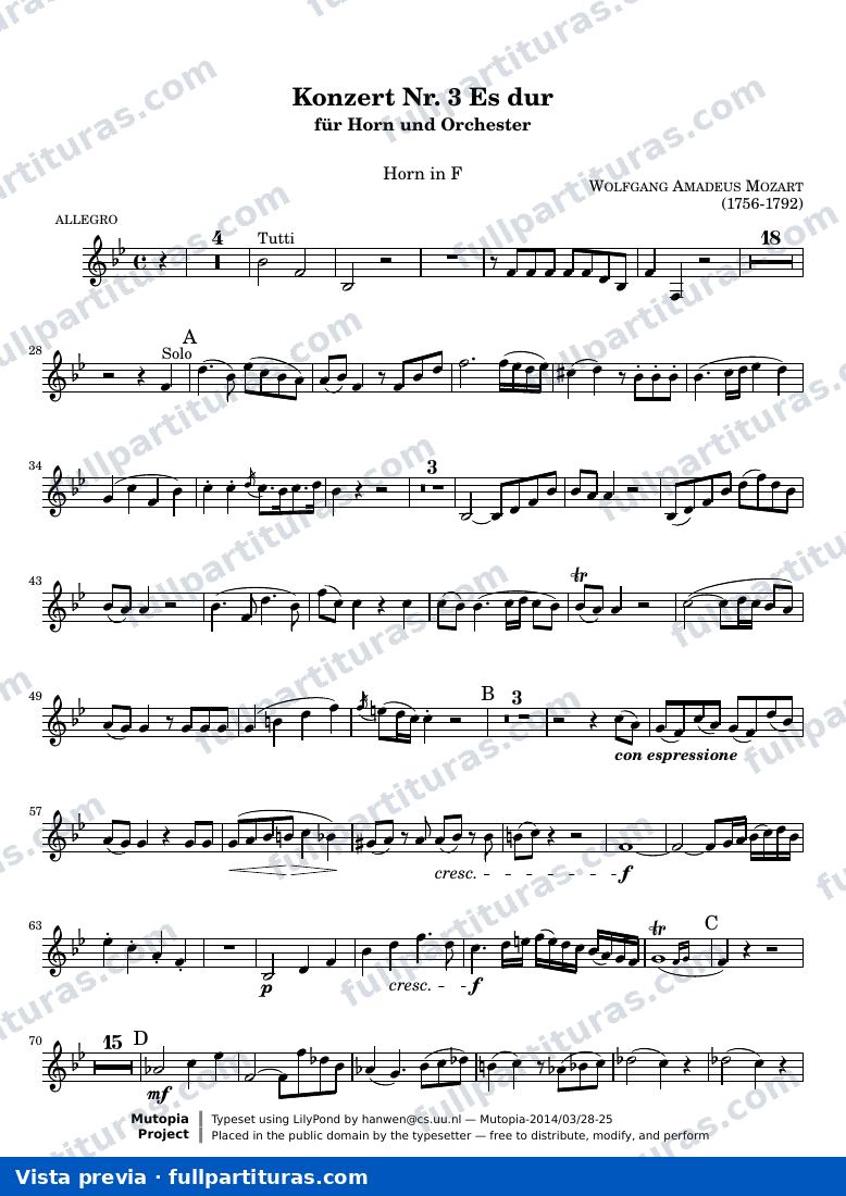 Horn Concerto No. 3 — Mozart hrn 3 — vista previa