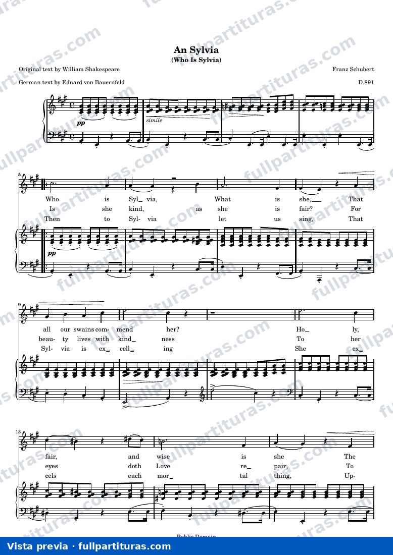 An Sylvia (Who is Sylvia) — AnSylvia — Vorschau