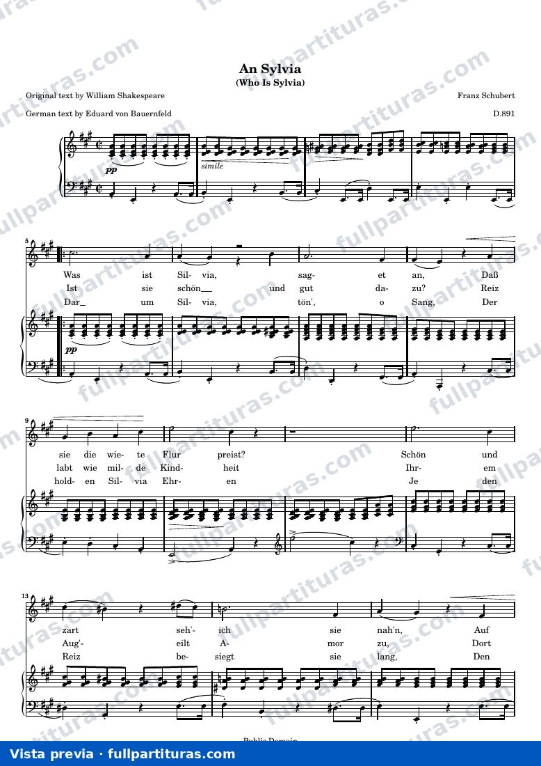 An Sylvia (Who is Sylvia) — AnSylvia ger — vista previa