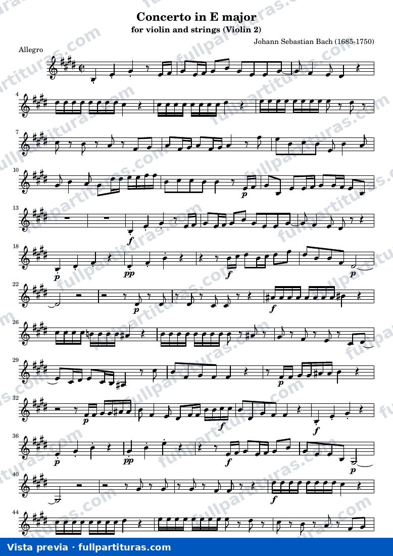 Concerto in E major for violin and strings — Violin2 — Vorschau