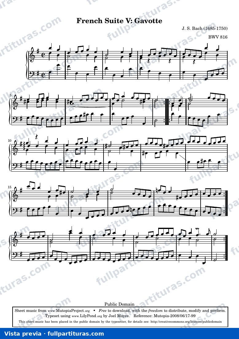 French Suite no. 5 in G major — French suite 5 gavotte — Vorschau