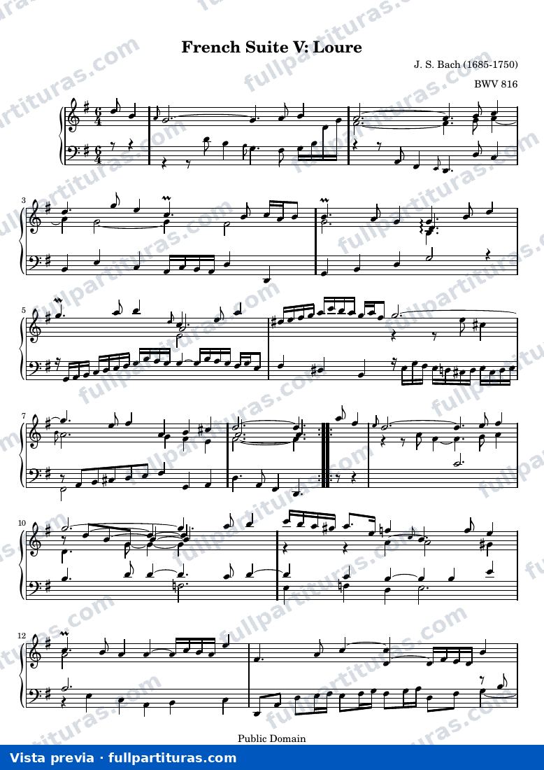 French Suite no. 5 in G major — French suite 5 loure — Vorschau
