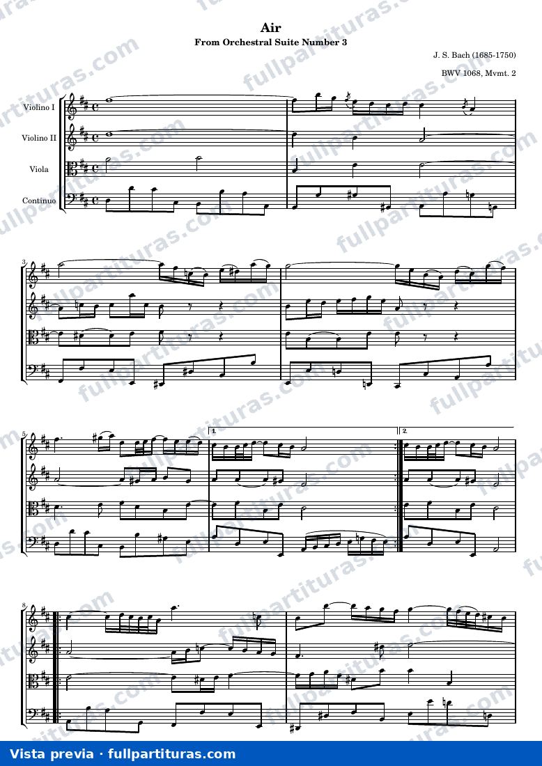 Air — Bach air score — Vorschau